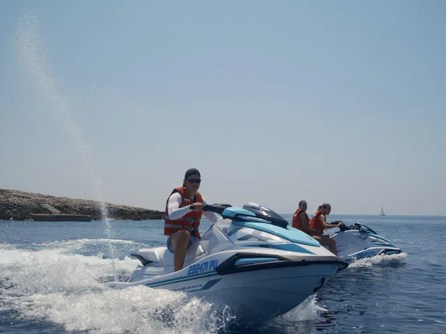 Jet ski near the rocks