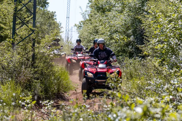 Lead rider heading a quad convoy